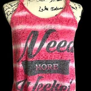 Racerback GraphicTank Top Juniors Small Ombre Pink